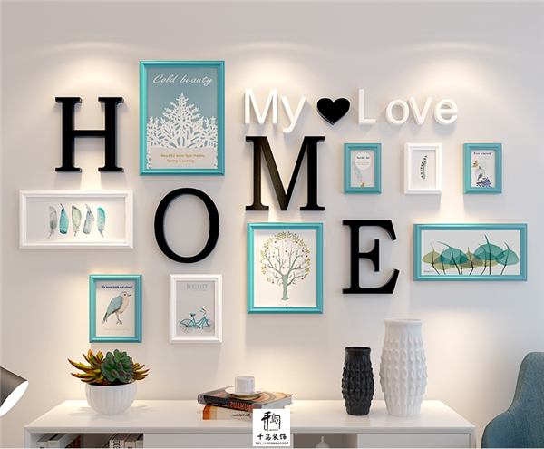 幾何圖形拼貼照片墻，美觀又有趣