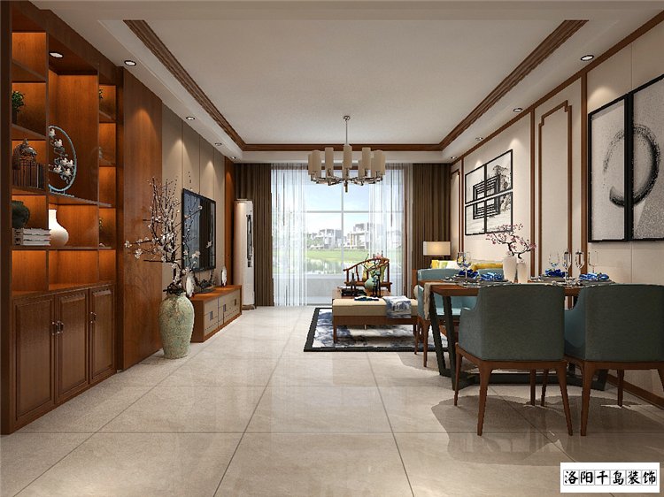 伊濱區五號小區(正泰嘉苑)110㎡新中式裝修案例