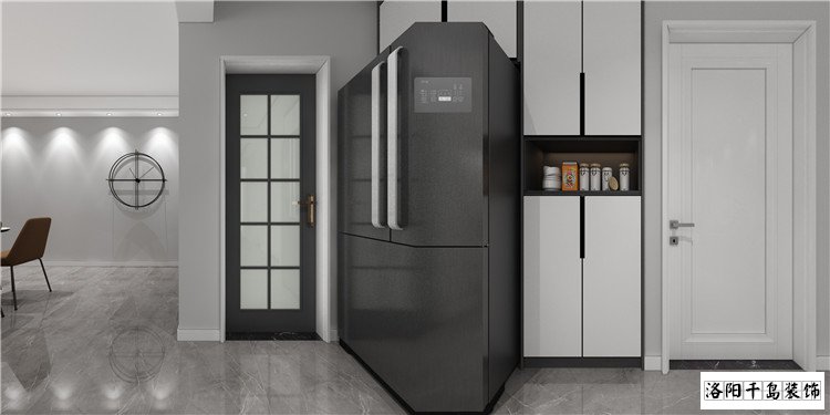 帝豪上院96㎡現(xiàn)代簡(jiǎn)約極簡(jiǎn)風(fēng)格廚房門(mén)口裝修效果圖